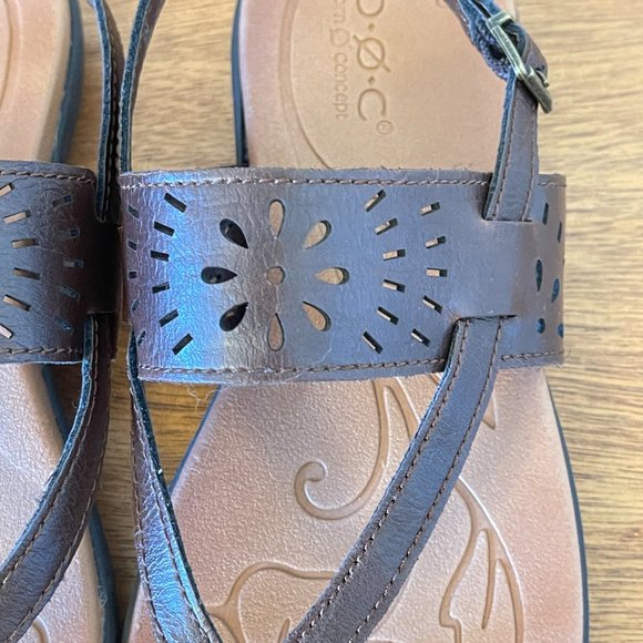 New Born Concept Sandals BOC 6 Brown Cut Out Design Thong Strappy - Picture 8 of 11
